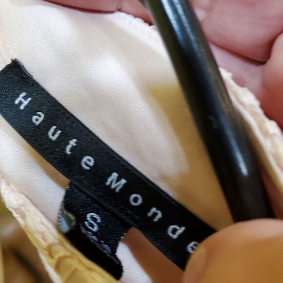 Haute monde blouse size small light pink lace tank sleeveless romantic rosette - Picture 8 of 10